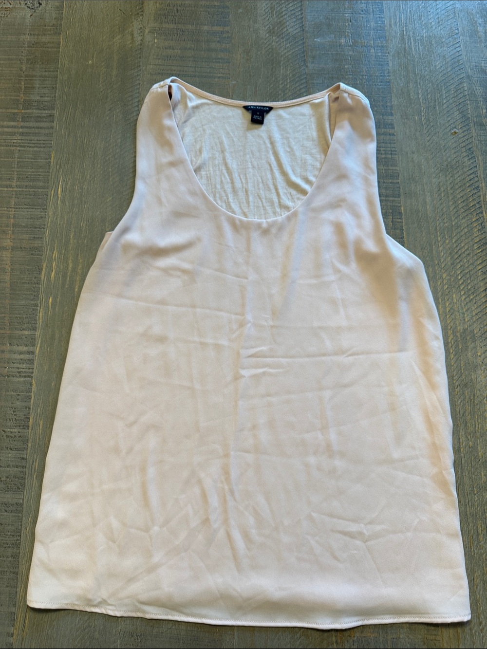Ann Taylor Light Pink Scoop Neck Tank Top